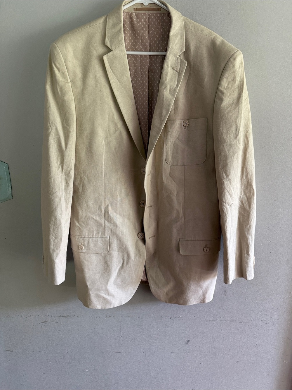 Lightweight Beige Single-Breasted Sport Coat - Classic Tailored Blazer